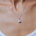 Silver Rhodium 925 Halo Pendant Moissanite Necklace