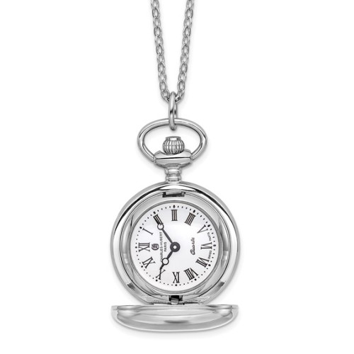 Ladies Charles Hubert Polished Chrome-finish Brass Pendant Watch