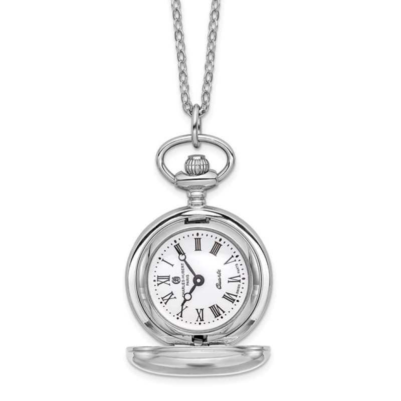 Ladies Charles Hubert Polished Chrome-finish Brass Pendant Watch