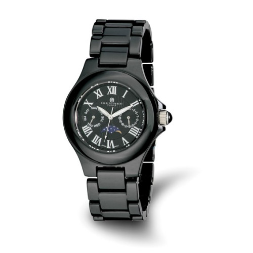 Mens Charles Hubert Black Ceramic Multifunction Watch