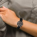 Charles Hubert Rose IP-plated Stainless Steel Black Dial Chrono Watch