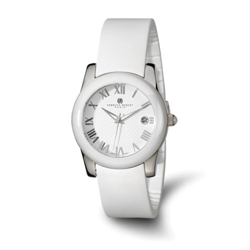 Charles Hubert Stainless Steel/Ceramic White Dial Watch