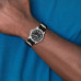 Charles Hubert Stainless Steel Case Black Dial Watch