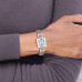 Charles Hubert Stainless Steel Wire Bangle Light Blue MOP Dial Watch