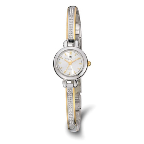 Charles Hubert Two-tone Gold-finish Silver Dial Quartz Watch