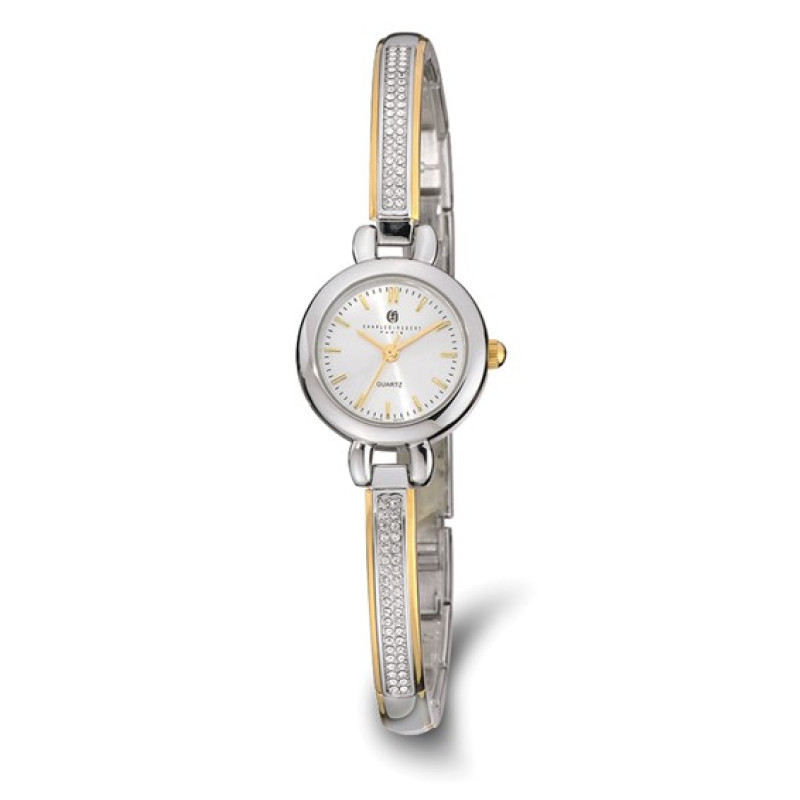 Charles Hubert Two-tone Gold-finish Silver Dial Quartz Watch