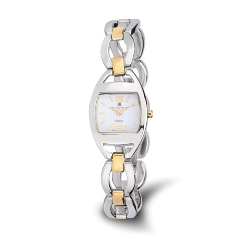 Charles Hubert Two-Tone White Dial Quartz Watch