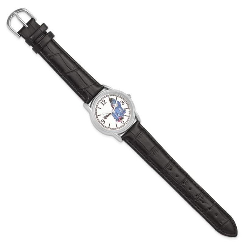 Disney Adult Size Black Leather Strap Eeyore Watch