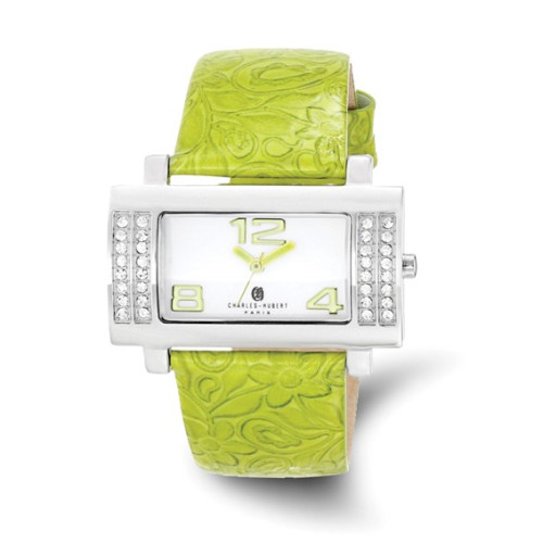 Ladies Charles Hubert Stainless Green Leather 40x23mm Watch