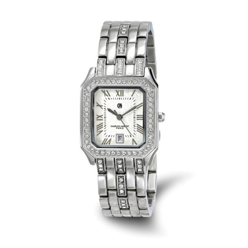 Ladies Charles Hubert Stainless 26 x 32mm Crystal Bezel Watch