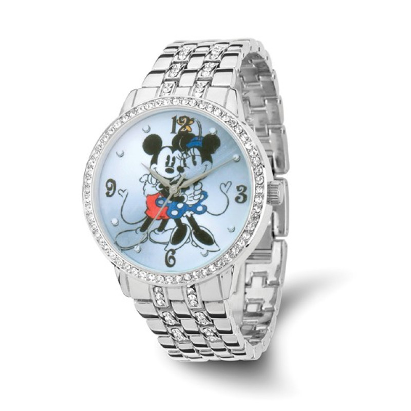 Ladies Disney Mickey and Minnie Silver-tone Bracelet Watch