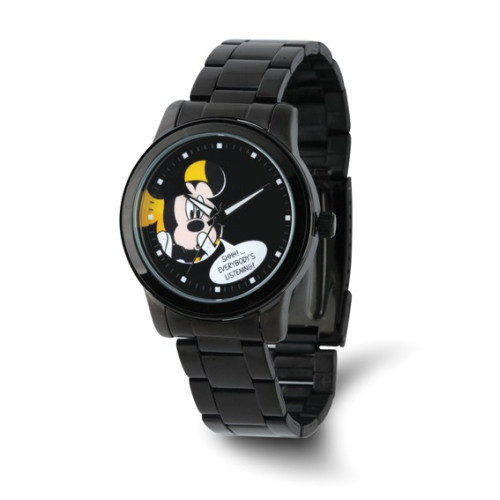 Disney Adult Size Mickey Mouse Black IP-plated Watch