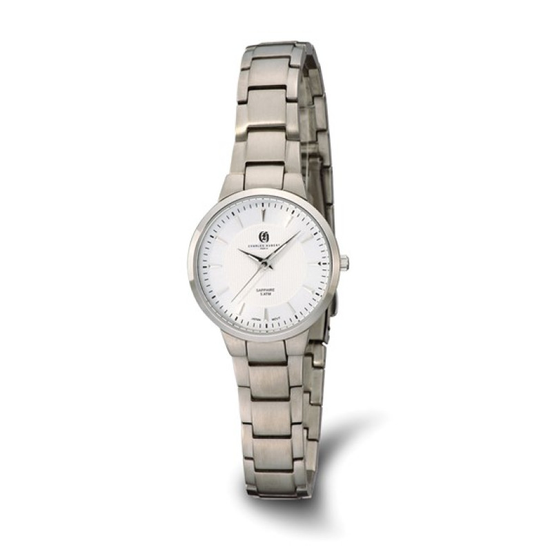 Ladies Charles Hubert Titanium Silver Dial Ultra Slim Watch