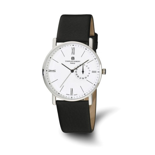 Mens Charles Hubert Stainless Steel White Dial Dress Watch