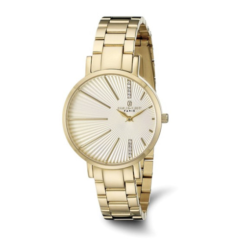 Ladies Charles Hubert IP-plated Stainless Steel Champagne Dial Watch