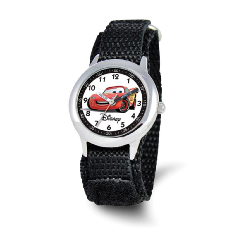 Disney Kids Cars Lightning McQueen Black Strap Time Teacher Watch