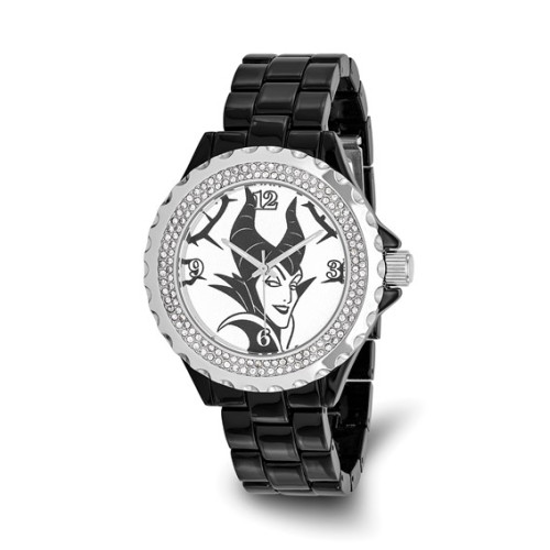 Disney Adult Size Maleficent Crystal Black Watch