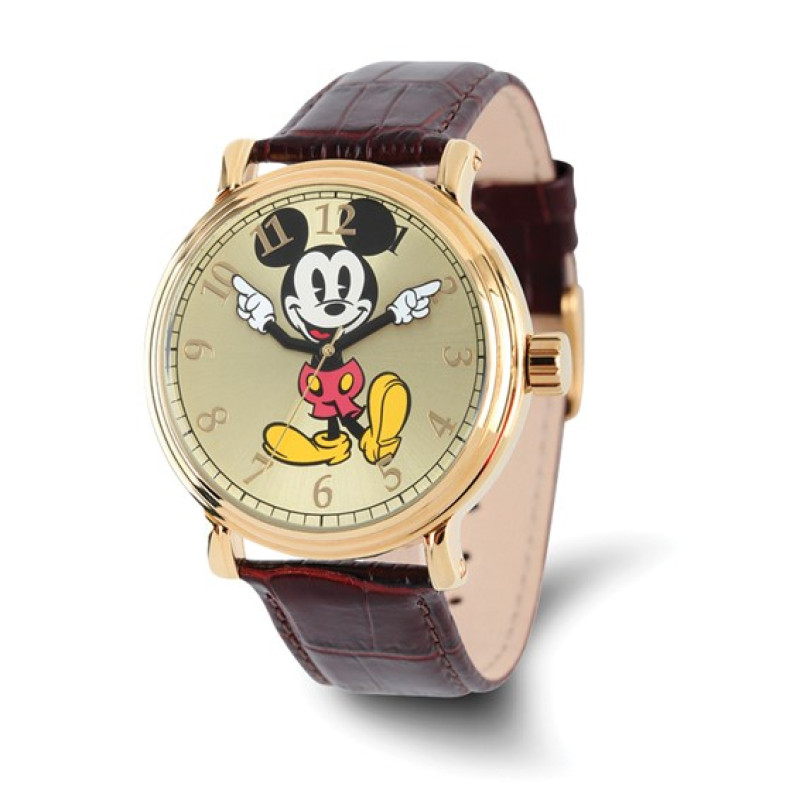 Disney Adult Size Mickey Mouse with Moving Arms Gold-tone Watch