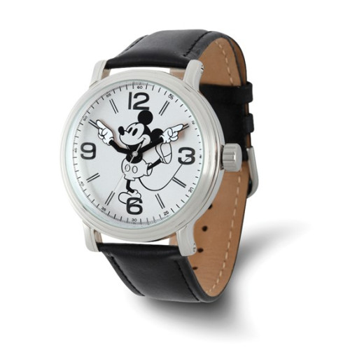 Disney Adult Size Black Strap Mickey Mouse with Moving Arms Watch