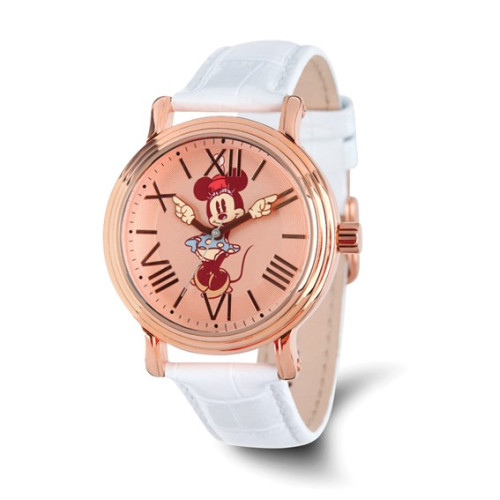 Disney Adult Size Minnie Mouse with Moving Arms Rose-tone Watch