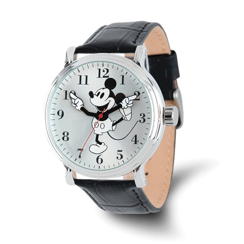 Disney Adult Size Black Strap Mickey Mouse with Moving Arms Watch