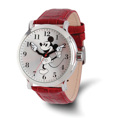 Disney Adult Size Red Strap Mickey Mouse with Moving Arms Watch