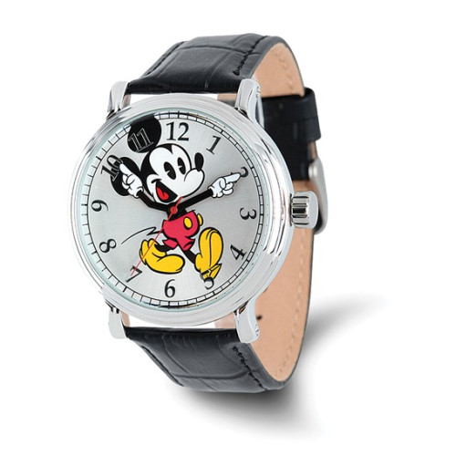 Disney Adult Size Mickey Mouse with Moving Arms Silver-tone Watch