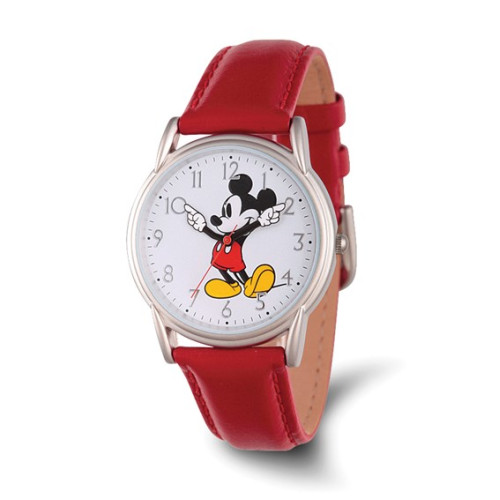 Disney Adult Size Red Strap Mickey Mouse with Moving Arms Watch