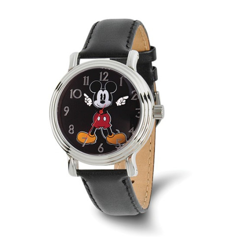 Disney Adult Size Black Strap Mickey Mouse with Moving Arms Watch