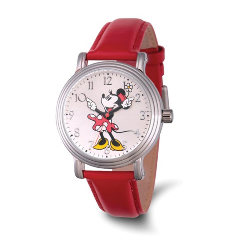 Disney Adult Size Red Strap Minnie Mouse with Moving Arms Watch