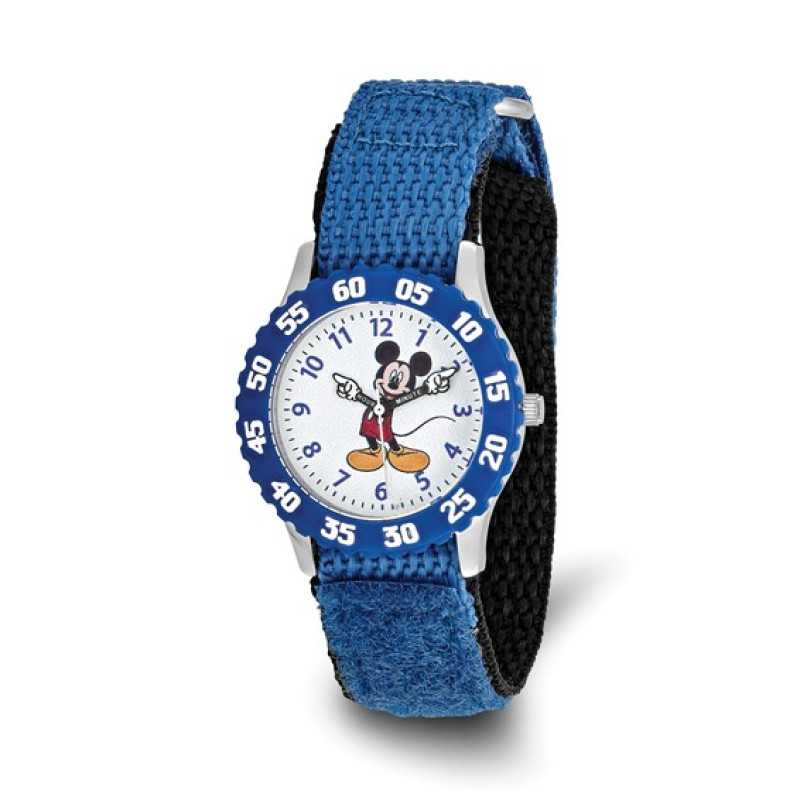 Disney Kids Mickey Mouse Blue Strap Time Teacher Watch