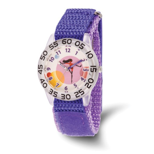 Disney Kids Incredibles 2 Daughter Purple Nylon Time Teacher Watch