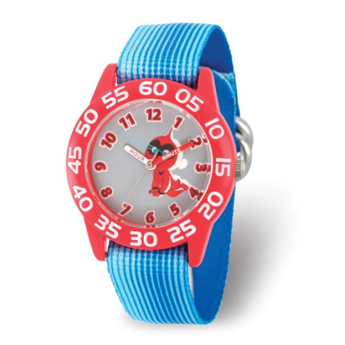 Disney Kids Incredibles 2 Baby Blue Stretch Band Time Teacher Watch