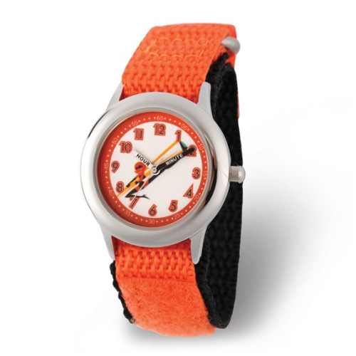 Disney Kids Incredibles 2 Mom Orange Nylon Band Time Teacher Watch