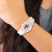 Disney Kids Fancy Nancy White Silicone Band Time Teacher Watch