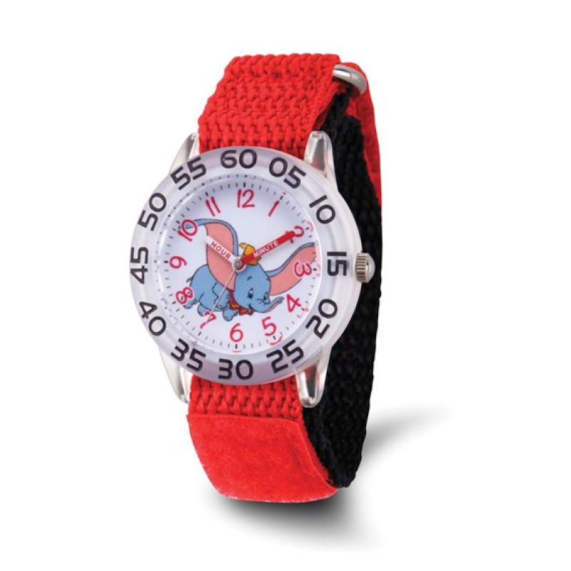 Disney Kids Dumbo Red Band Time Teacher Watch