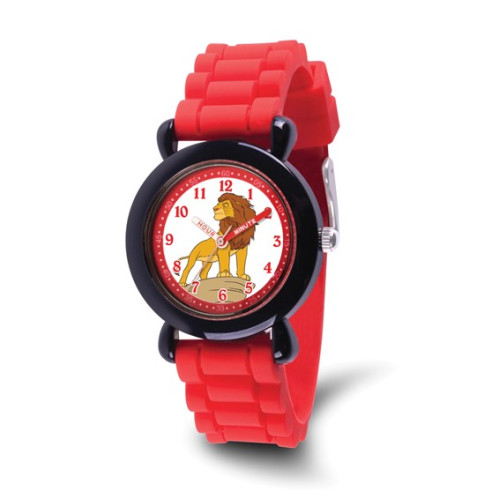 Disney Kids Lion King Simba Time Teacher Red Silicone Band Watch