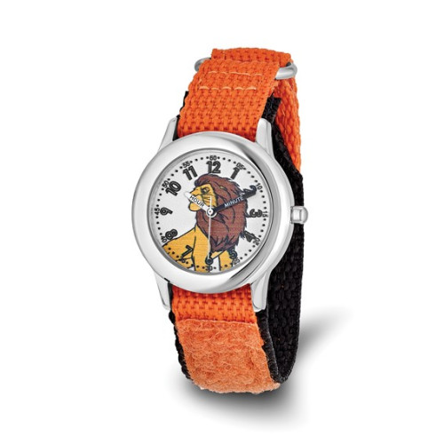 Disney Kids Lion King Simba Time Teacher Orange Nylon Band Watch