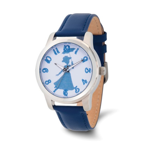 Disney Mary Poppins Silhouette Adult Blue Leather Watch