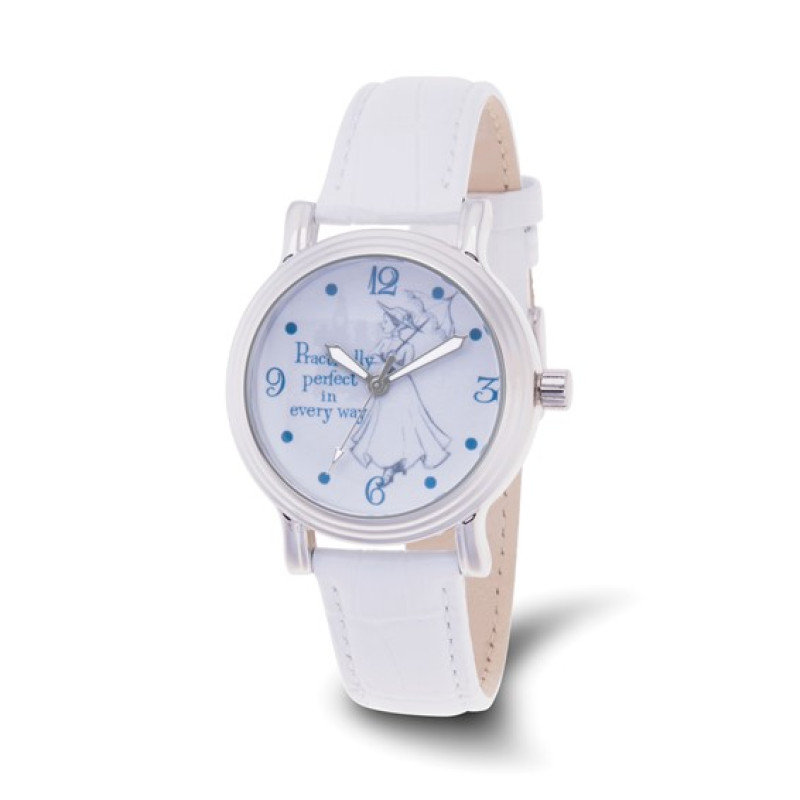 Disney Mary Poppins Practically Perfect Adult White Leather Watch