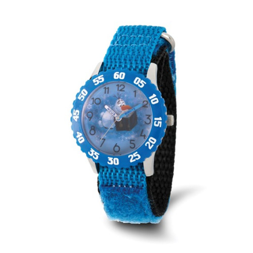 Disney Kids Frozen II Olaf Time Teacher Blue Nylon Band Watch