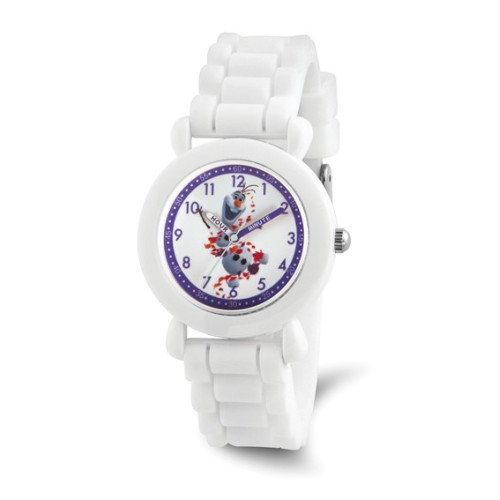 Disney Kids Frozen II Olaf Time Teacher White Silicone Band Watch