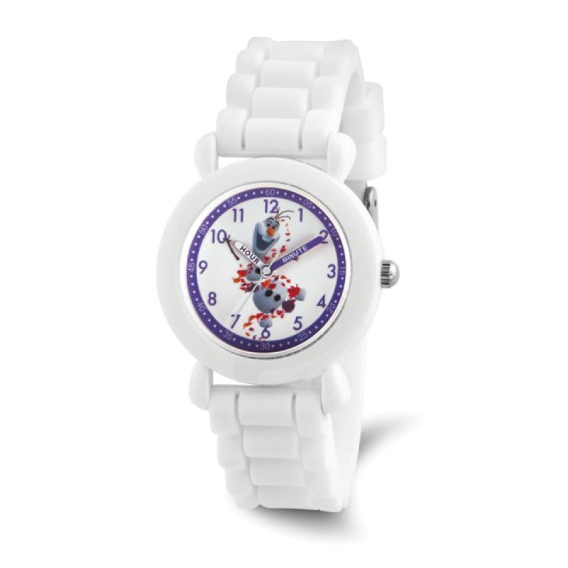 Disney Kids Frozen II Olaf Time Teacher White Silicone Band Watch