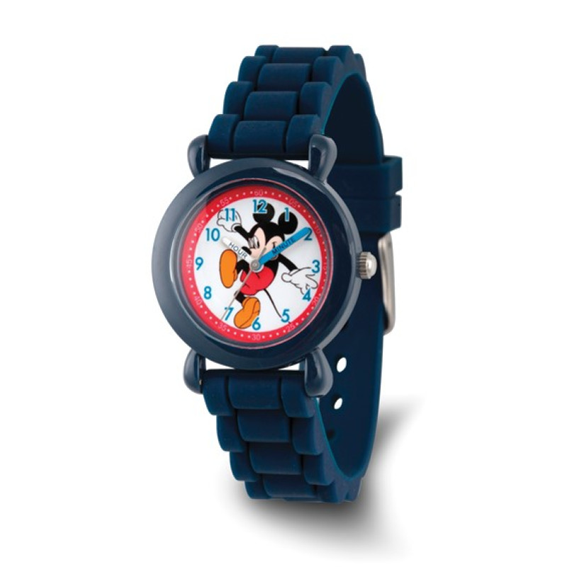 Disney Mickey Mouse Boys' Blue Silicone Time Teacher Watch