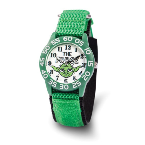 Star Wars Yoda Kids Green Black Nylon Strap Time Teacher Watch