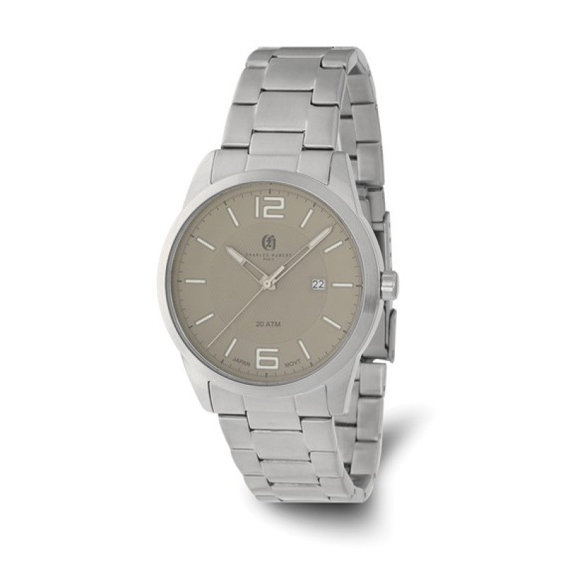 Charles Hubert Stainless Steel Grey Dial Watch