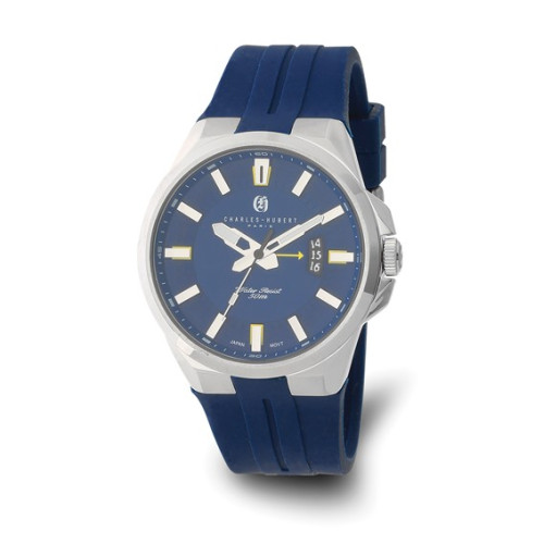 Charles Hubert Stainless Steel Blue Dial Watch